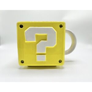 Official Nintendo Super Mario Bros Question Mark Block Yellow Coffee Mug 2016
